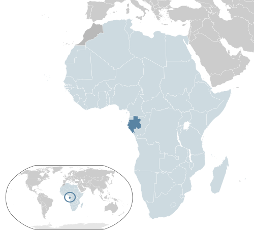 Map of Gabon in Africa