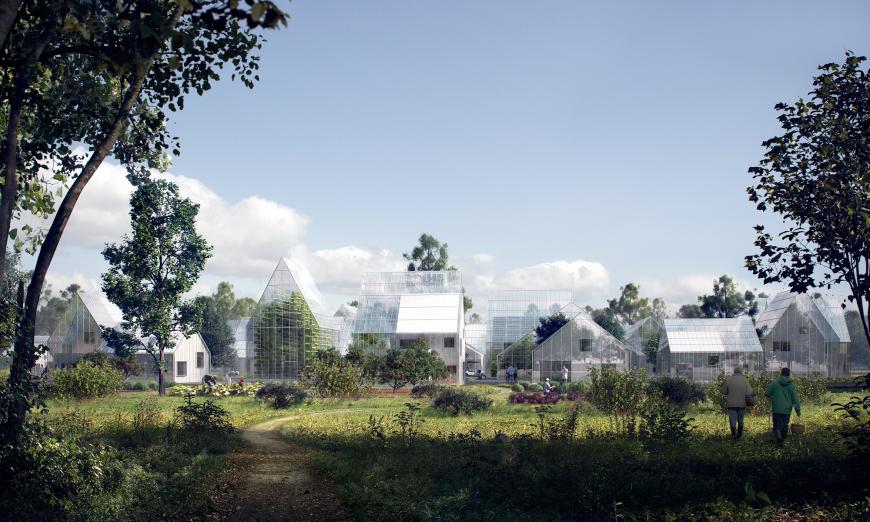 Concept art for eco-village in Almere, Netherlands