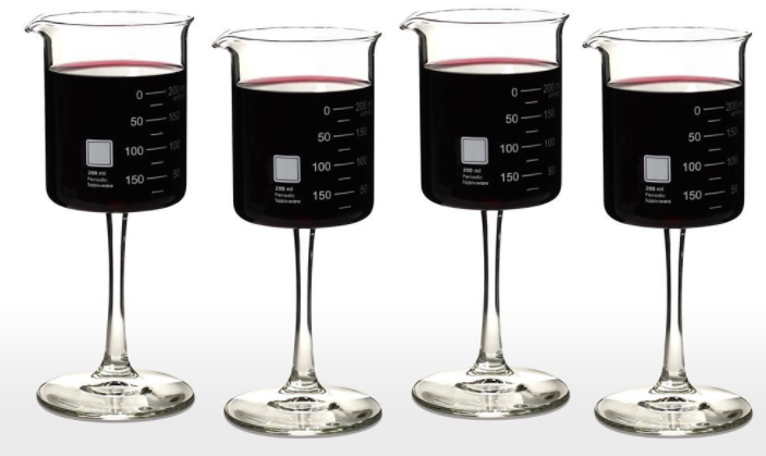 laboratory beaker wine glasses
