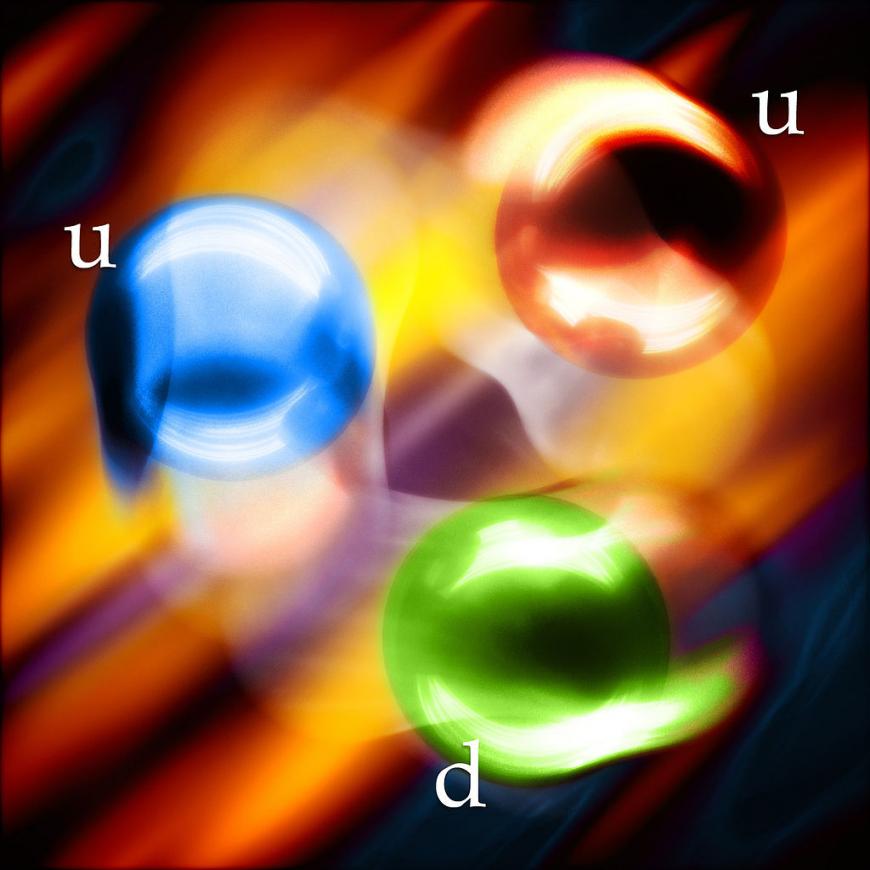 Artist&#039;s realisation of three quarks