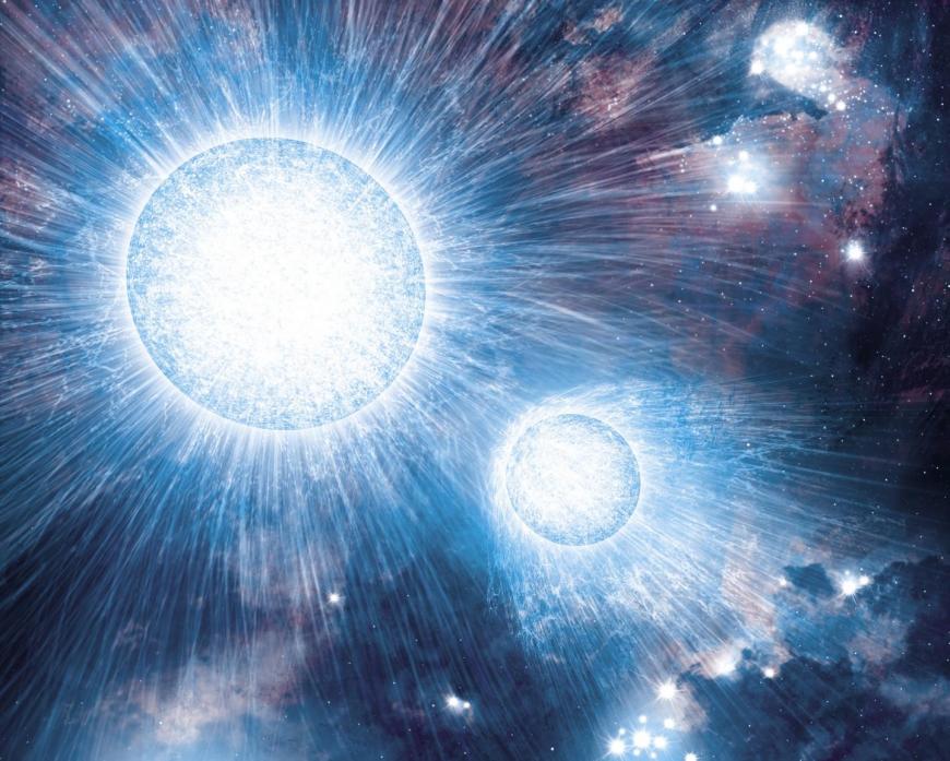 This is an artist&#039;s impression of the clash of powerful stellar winds.
