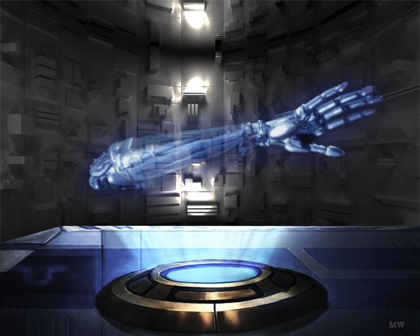 artist&#039;s impression of a hologram of an arm