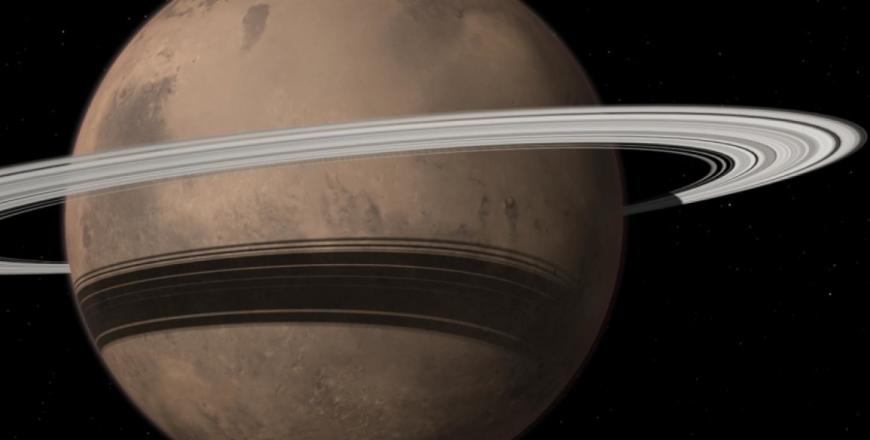 Artist&#039;s impression of a ring around the planet Mars