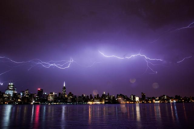Lightning over New York City