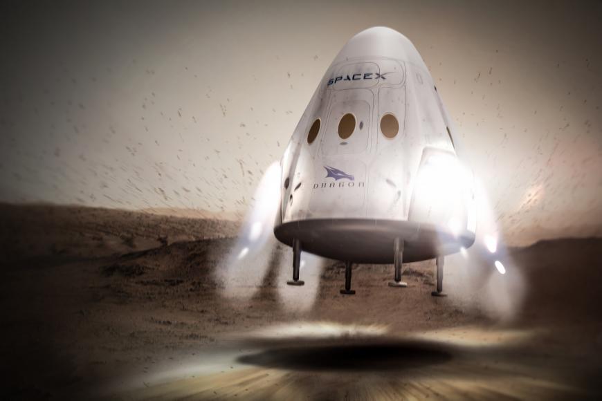 Concept art for SpaceX&#039;s Dragon spacecraft