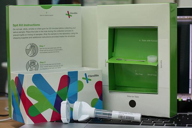 23andMe DNA testing spit kit