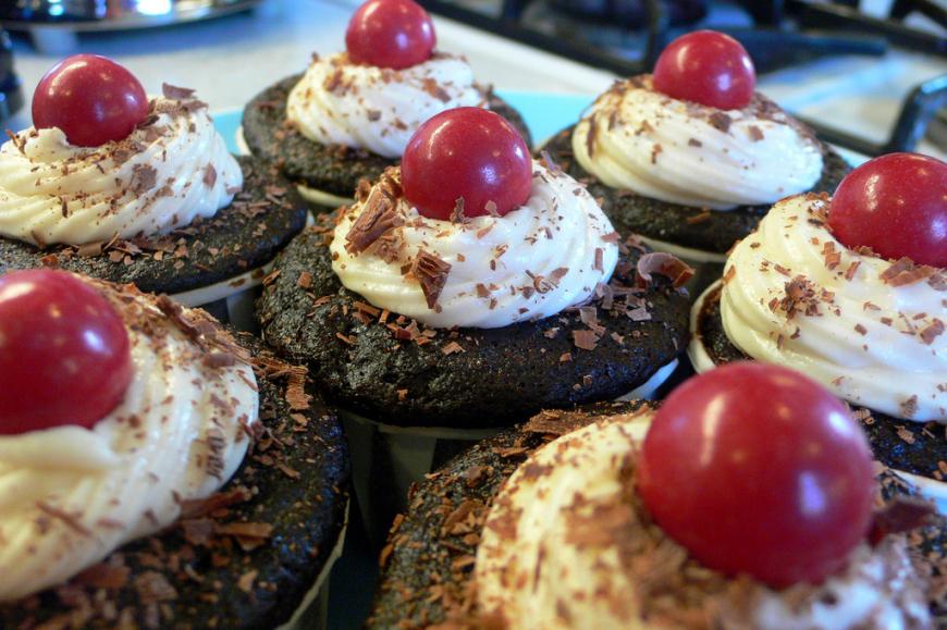 Black forest cupcakes. Dessert