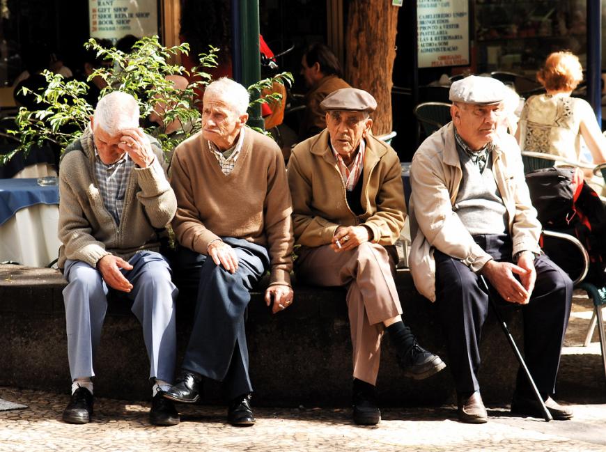 Old men sitting on a bench