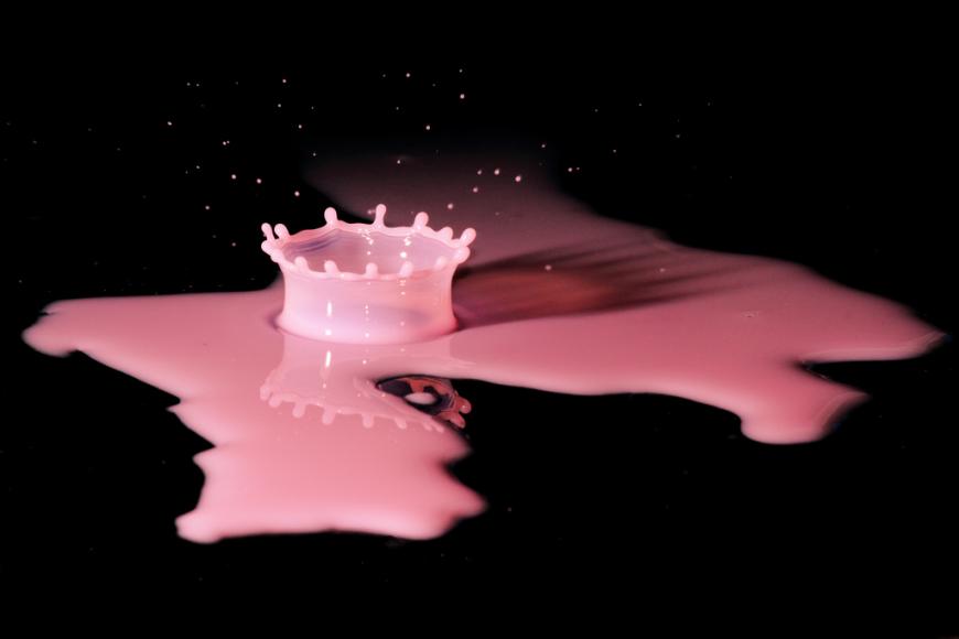 A splash of pink paint