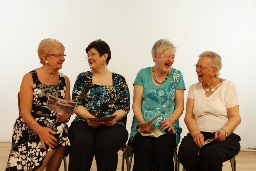 Old women laughing. Elderly. Aged.