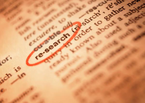 The word &quot;research&quot; circled in a dictionary