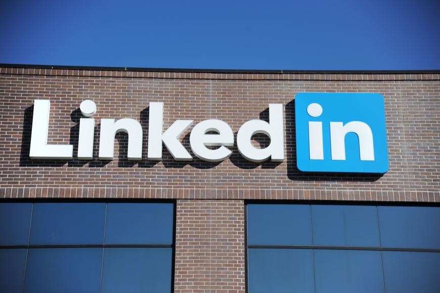 LinkedIn logo on office building