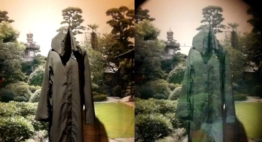 An invisibility cloak using optical camouflage designed by Susumu Tachi