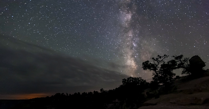 The summer Milky Way sets over Grand Canyon National Park