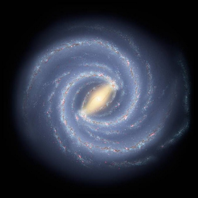 Artist&#039;s illustration of the Milky Way galaxy from afar
