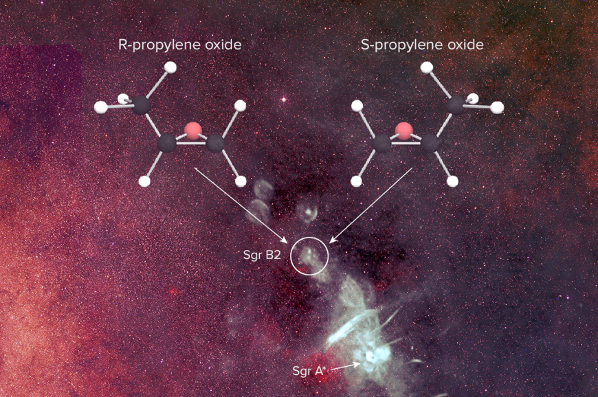 Chiral molecules found on Sagittarius B2