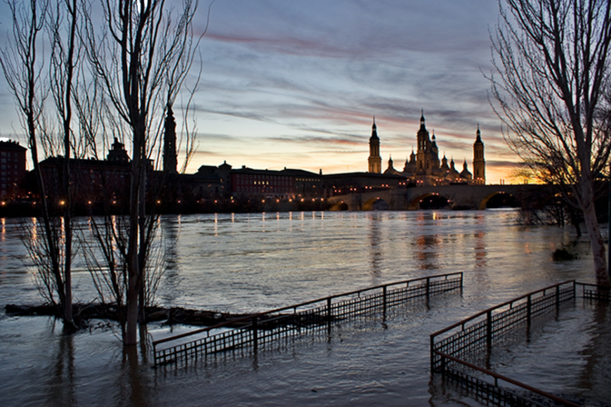 Flooding in the Spanish city of Zaragoza.