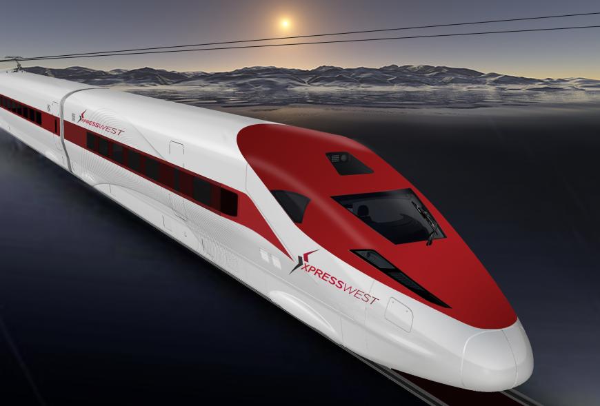 Artist&#039;s impression of the proposed XpressWest bullet train