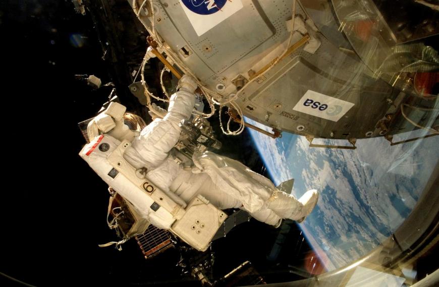 Astronaut on a spacewalk at the ISS