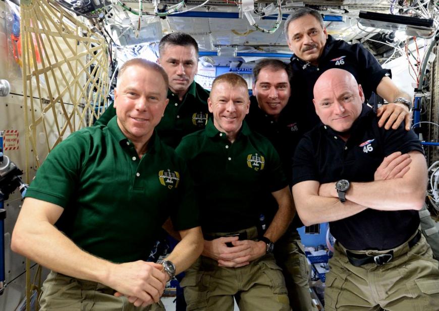 Expedition 46 crew on the International Space Station