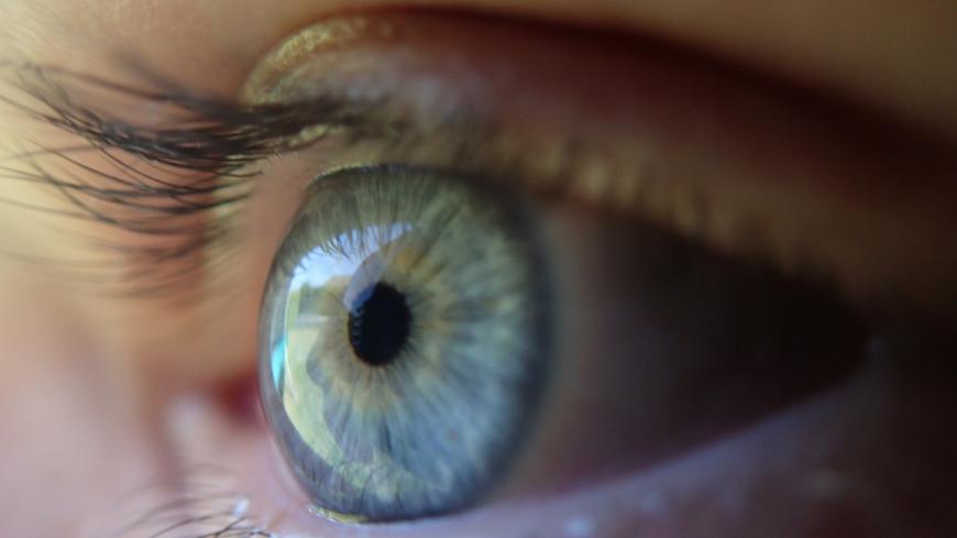 Close-up of a human eye, blue