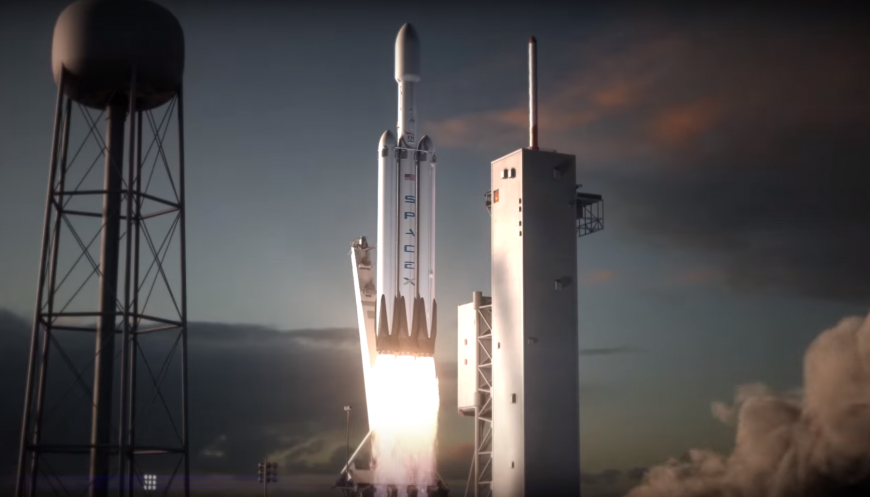 Concept art of SpaceX&#039;s Falcon Heavy