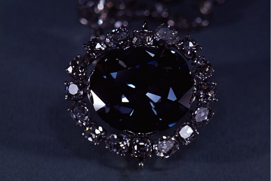 The Hope Diamond, the largest of all blue diamonds, 45.52 carats.