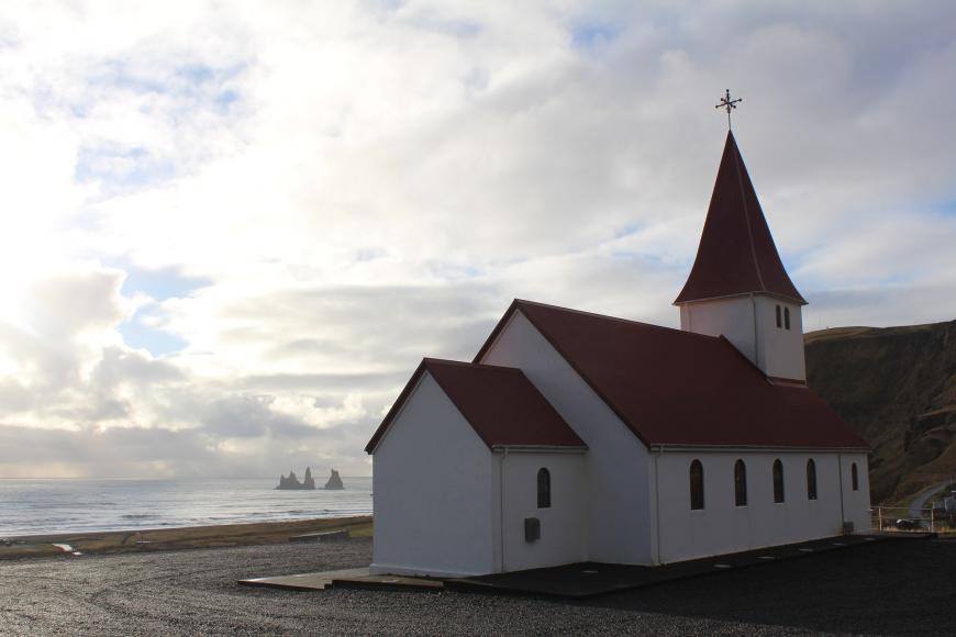 Church by the sea in Iceland