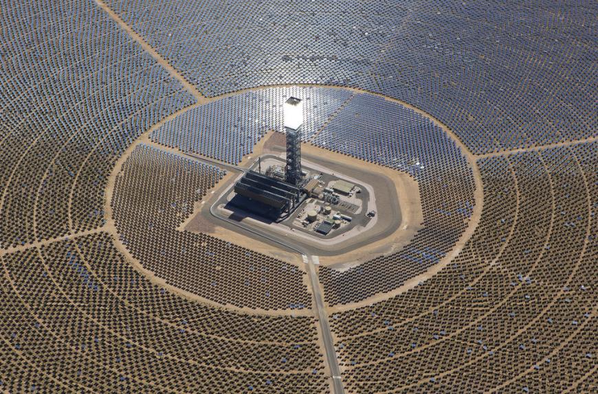 The Ivanpah solar power plant in the California Mojave Desert