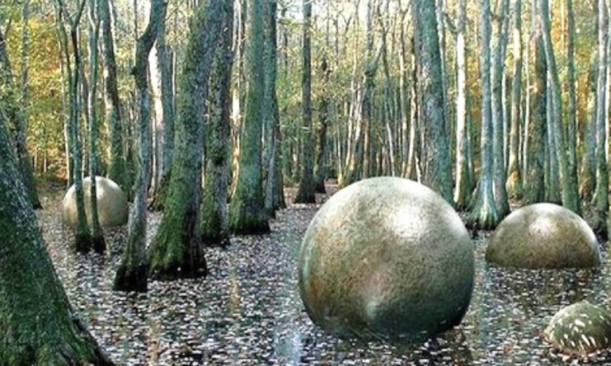 Mysterious spheres in a lagoon