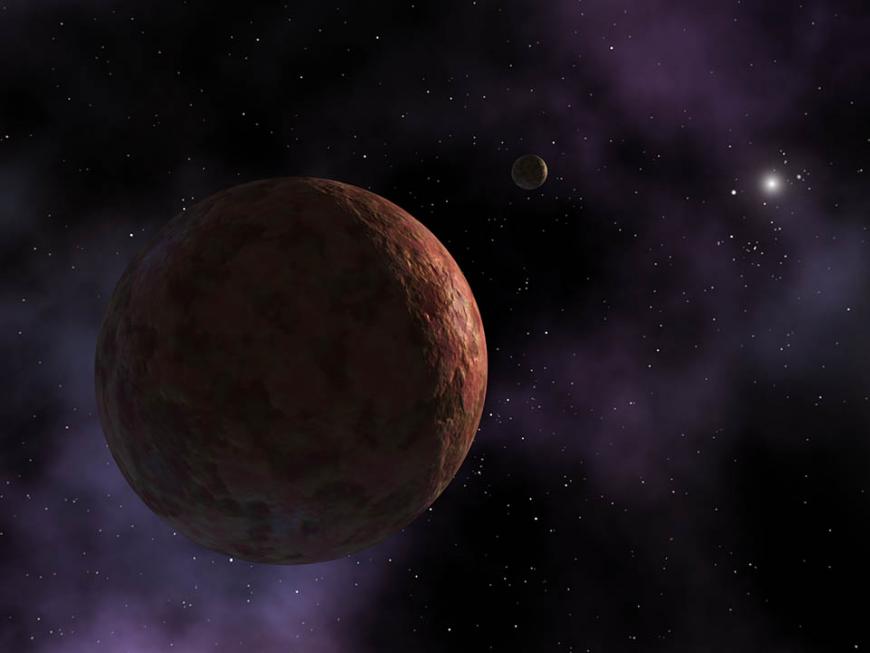Artist&#039;s impression of Sedna, a red planet