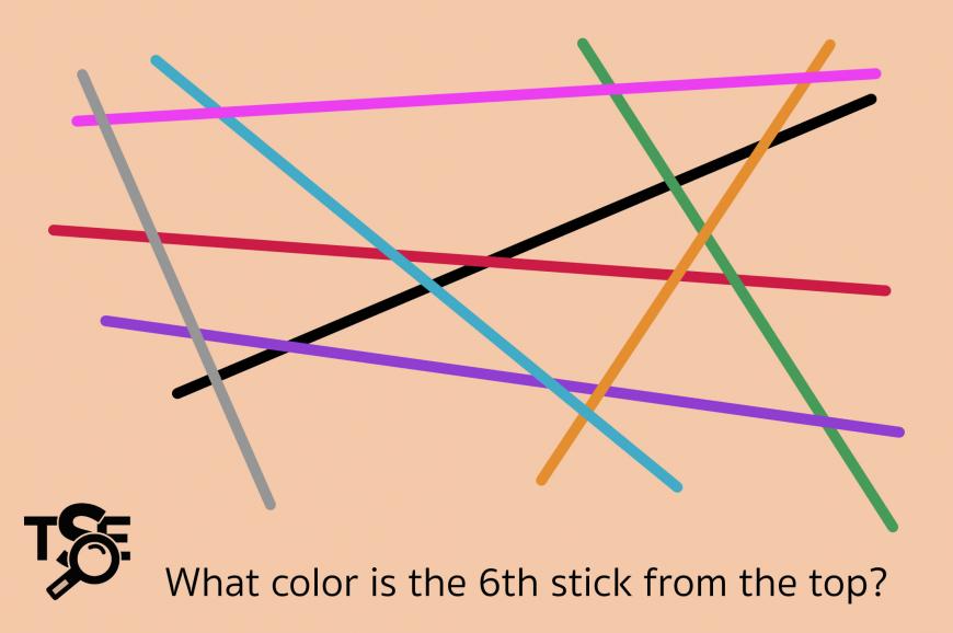What color is the 6th stick from the top?