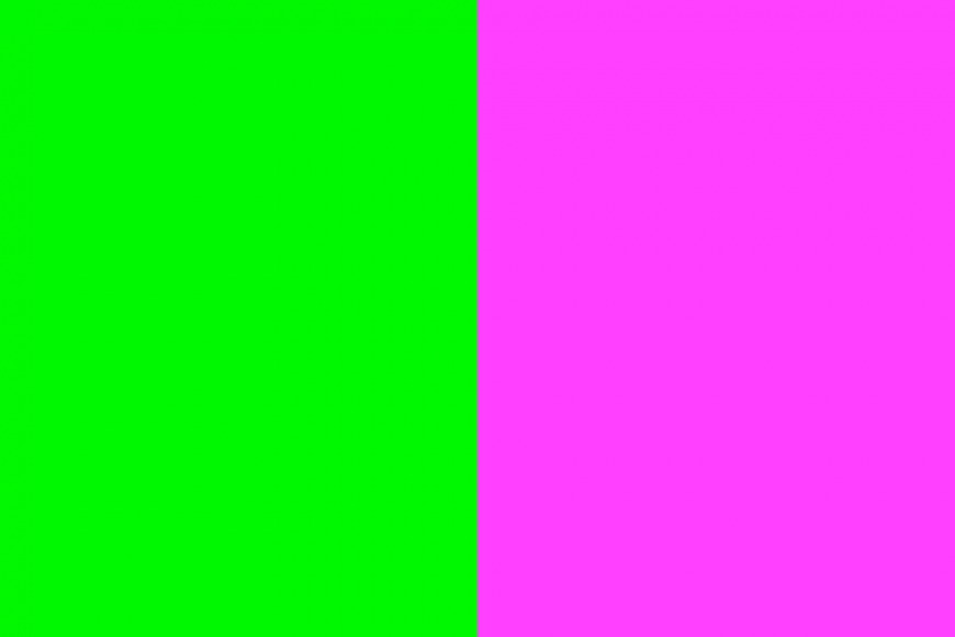 A rectangle divided into two colors: red and green.