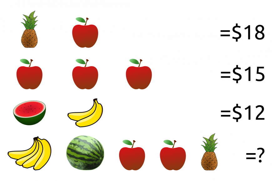 An algebraic puzzle using fruit