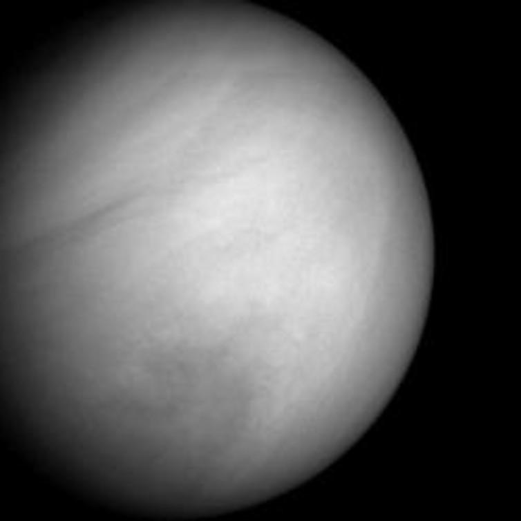 The cloud tops of Venus in natural colour, 
