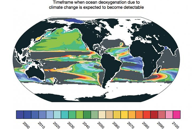 Oxygen Loss in Oceans (map)