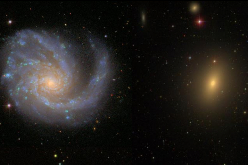 Spiral galaxy versus elliptical galaxy