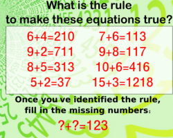 What is the rule to make these equations true? 6+4=210, 9+2=711, 8+5=313, 5+2=37, 7+6=113, 9+8=117