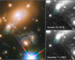 Images captured from Hubble of an exploding supernova