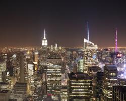 Night scene of New York City from the Rockefeller Center