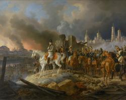 Napoleon watches Moscow burn