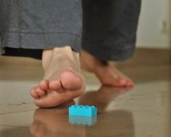 Stepping on LEGO