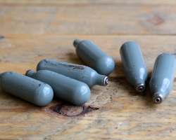 Empty laughing gas canisters