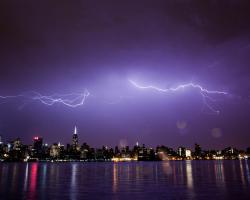 Lightning over New York City