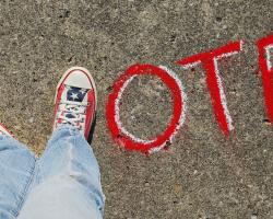 Vote, American politics. Converse, Sidewalk Chalk