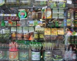 Edible cannabis products in a shop window