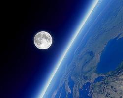 Moon above Earth&#039;s surface