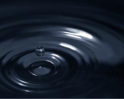 A drop of water creating ripples of the surface