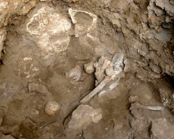 Bones of a woman discovered in a ancient burial site in in northern Israel.