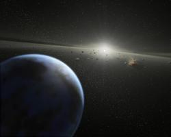Asteroid belt around a star